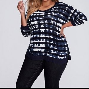 Lane Bryant blue striped tie dye sweater 26/28